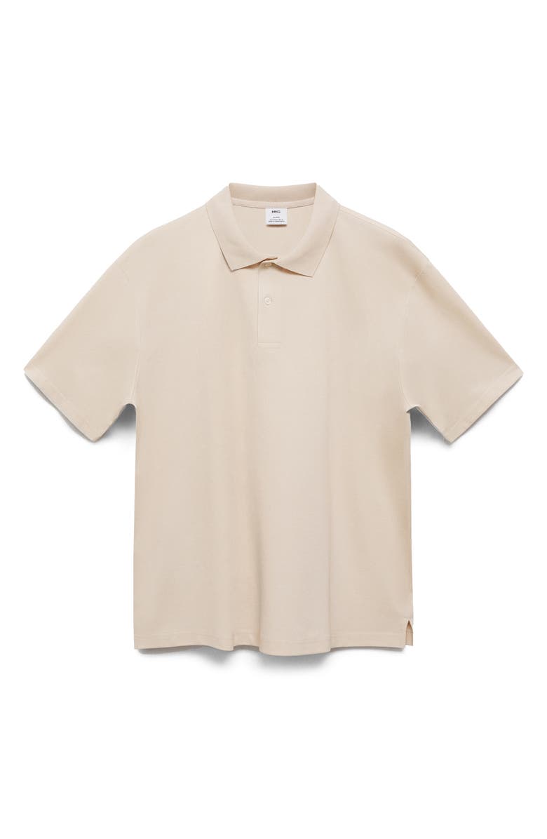 MANGO Relaxed Fit Polo Shirt, Main, color, Ecru