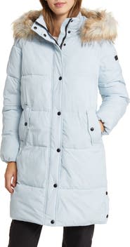 Sam Edelman Hooded Puffer Coat with Faux Fur Trim