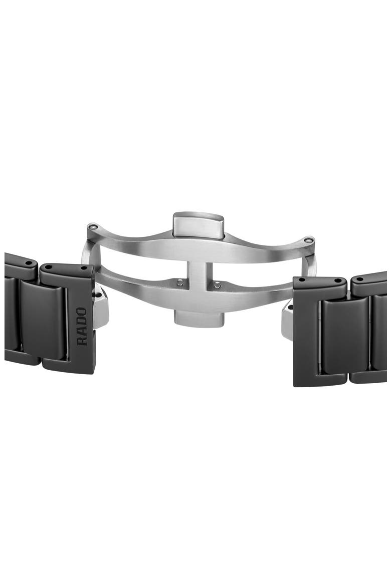 True Square Skeleton Automatic Ceramic Bracelet Watch, 38mm, Alternate, color, BLACK