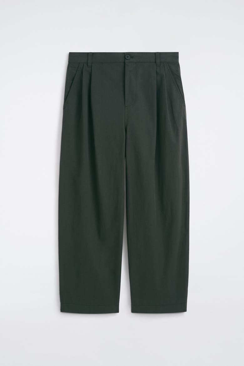Cotton Relaxed-fit Barrel-leg Utility Pants, Alternate, color, DARK GREEN