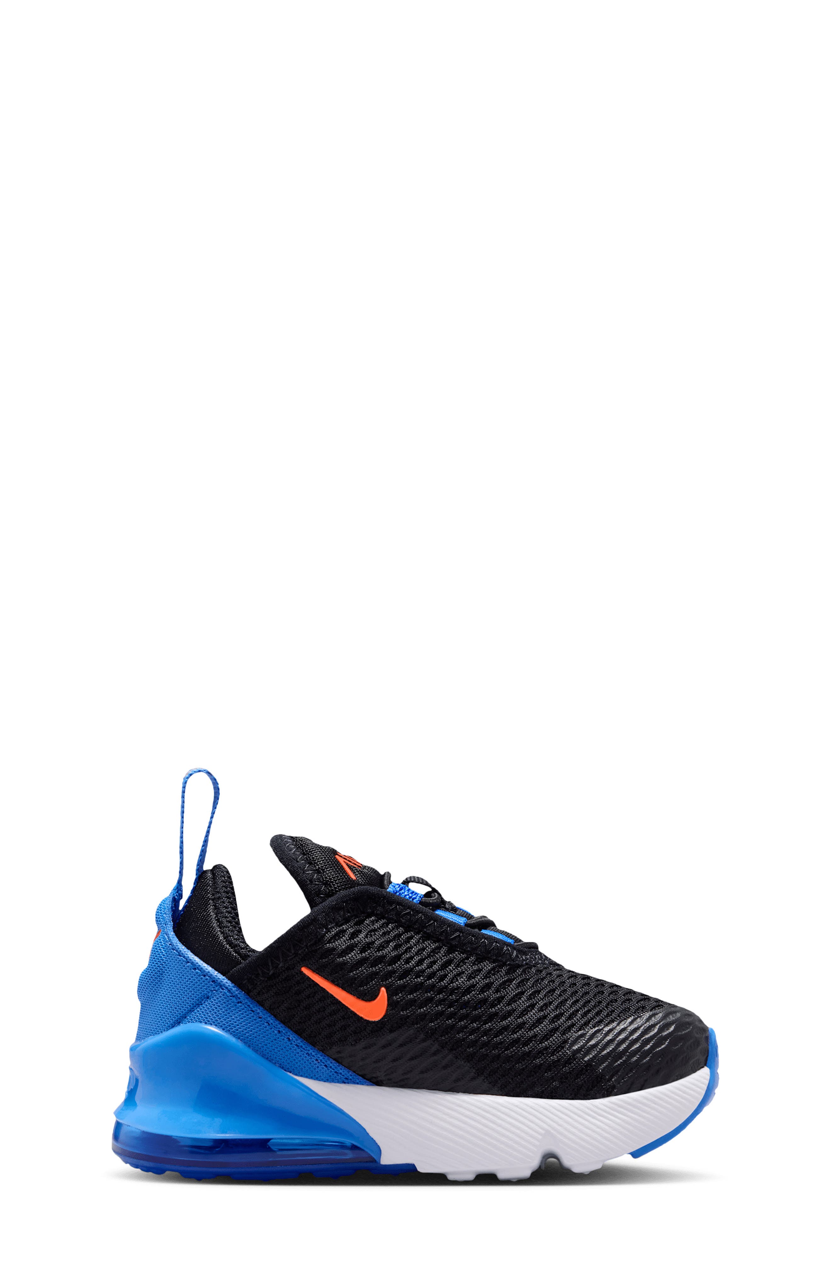 Nike Kids' Air Max 270 Sneaker, Alternate, color, Black/ Blue/ White/ Orange