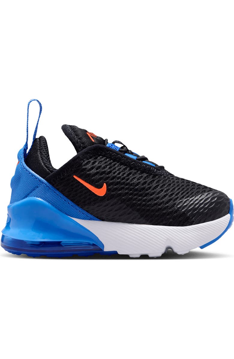 Nike Kids' Air Max 270 Sneaker, Alternate, color, Black/ Blue/ White/ Orange