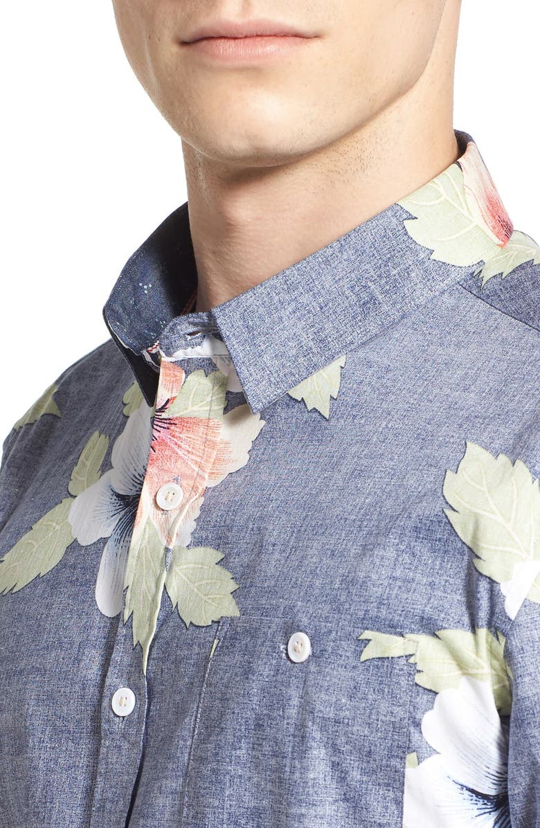 7 Diamonds 'Great Summer' Floral Print Short Sleeve Woven Shirt, Alternate, color, 