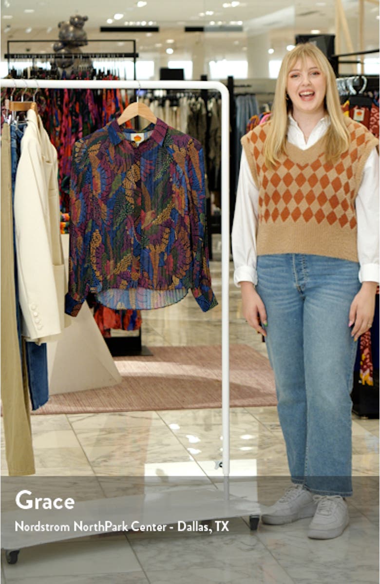 Dotted Macaws Pleated Button-Up Shirt, sales video thumbnail