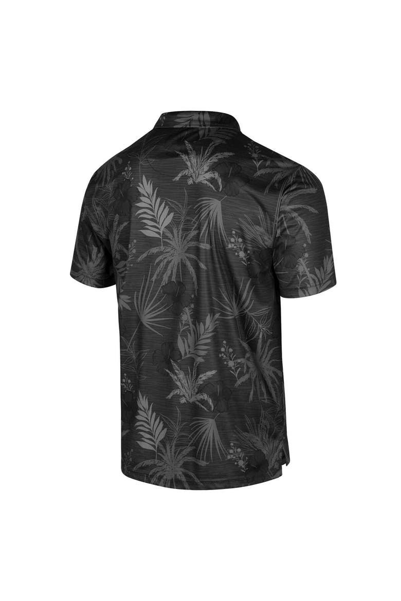 Men's Colosseum Black Wyoming Cowboys Palms Team Polo, Alternate, color, Black