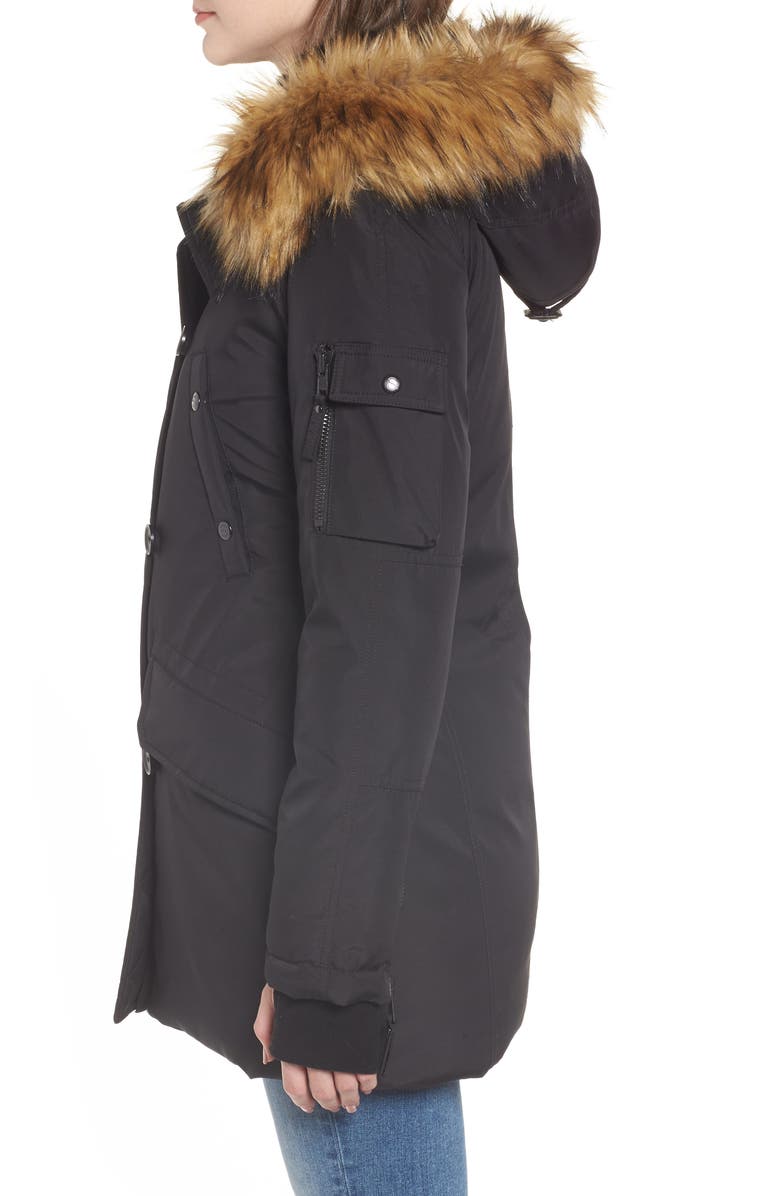 S13 Faux Fur Trim Down Parka, Alternate, color, 