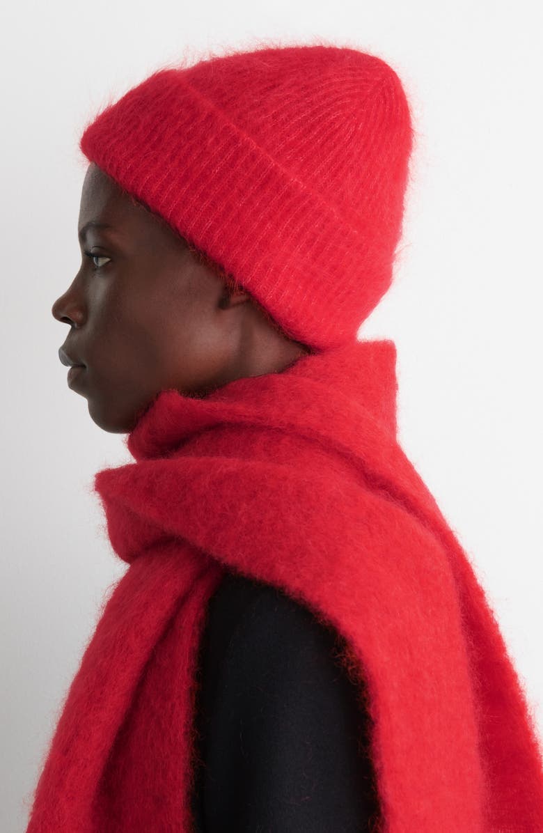 COS Mohair Blend Beanie, Alternate, color, Red Medium