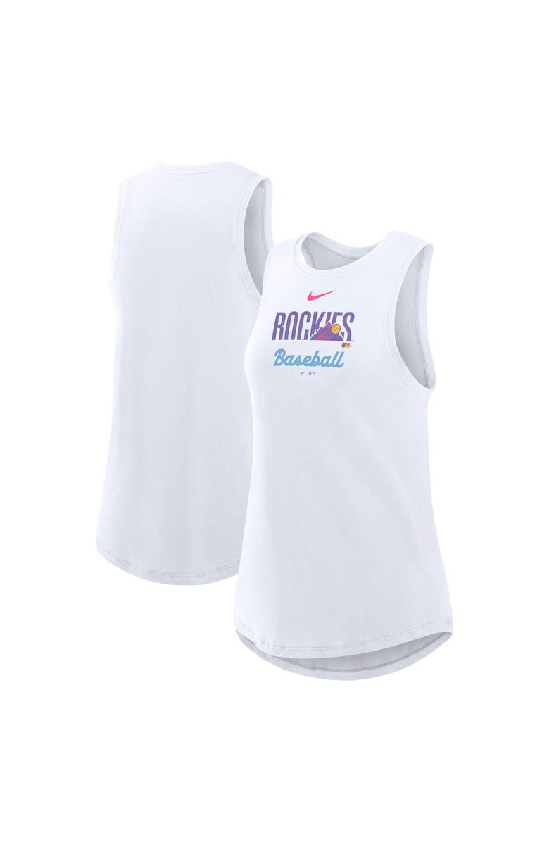 Nike Women's Nike White Colorado Rockies 2025 City Connect Tri-Code High Neck Performance Tank Top, Main, color, White