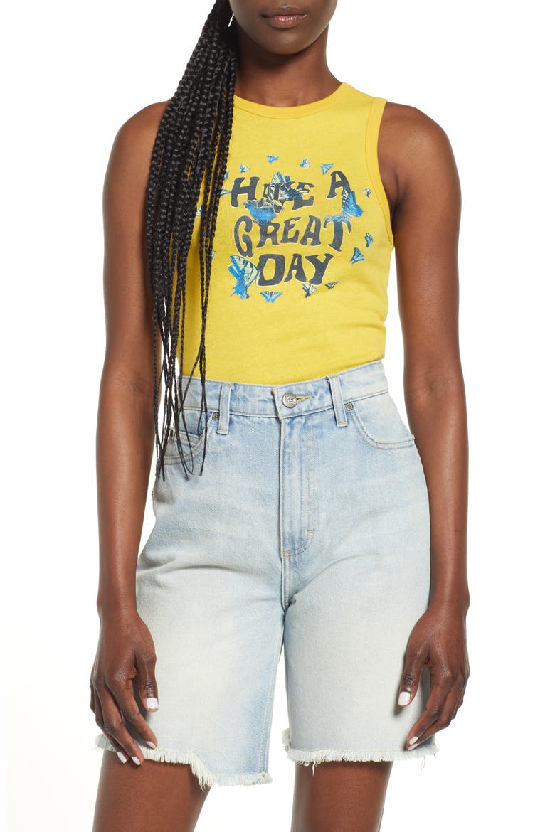 Women's Great Day Cotton Graphic Tank, Main, color, YELLOW