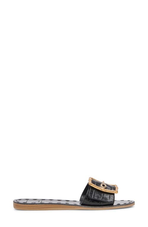 Dolce Vita Dasa Slide Sandal In Noir Leather