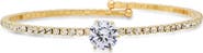 STEELTIME Cubic Zirconia Bypass Cuff Bracelet