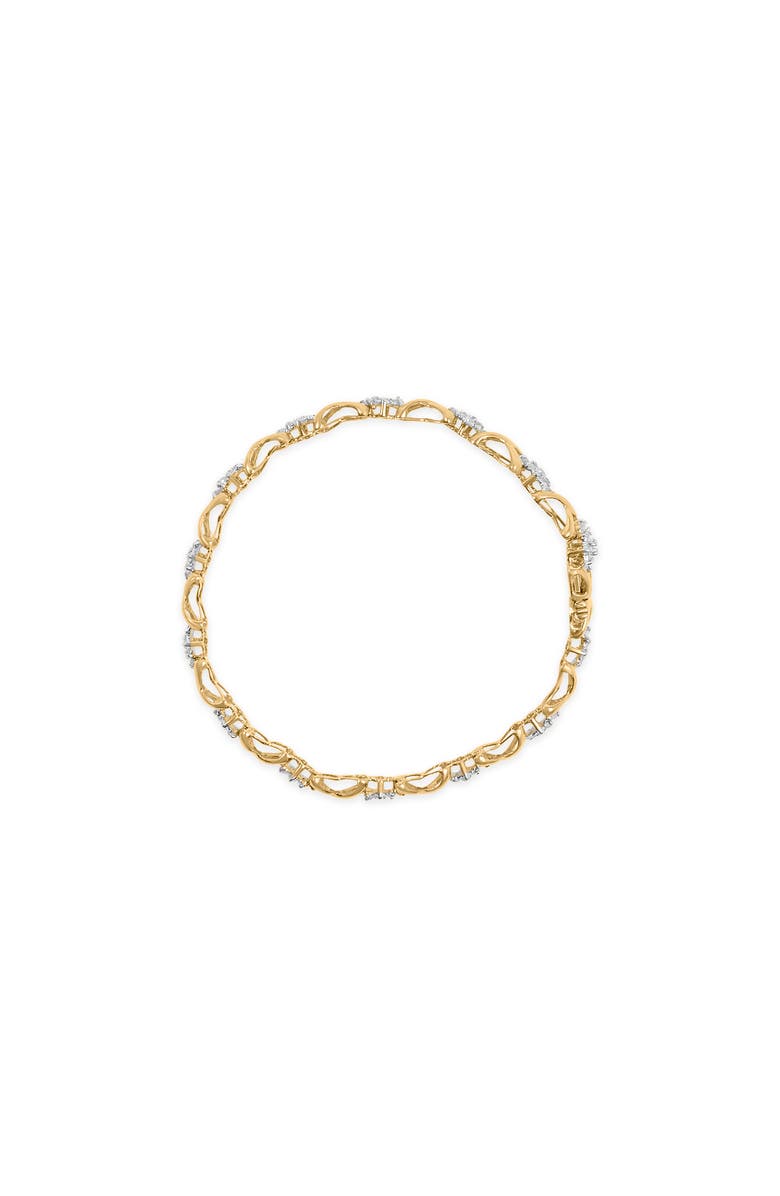 Haus of Brilliance 10k Yellow Gold Plated Silver 2.00 Cttw Round-Cut Diamond Link Bracelet, Alternate, color, Yellow