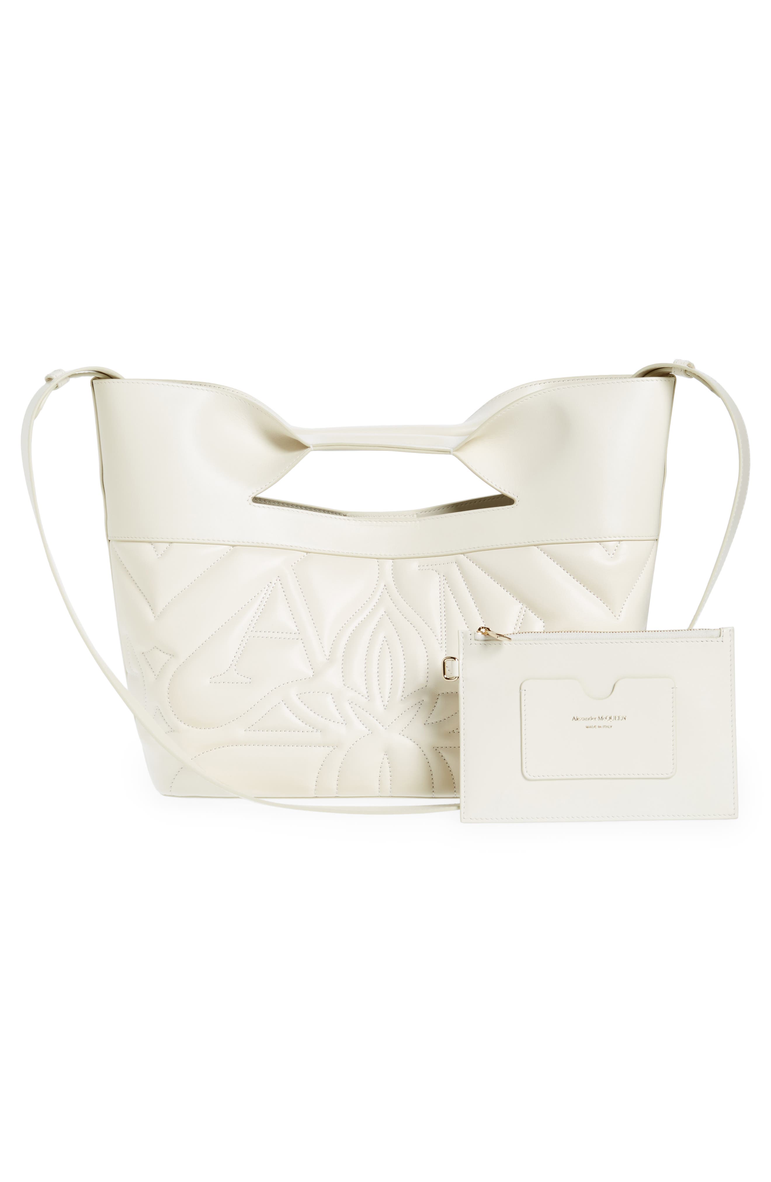 McQueen The Small Bow Leather Quilted Tote, Alternate, color, 