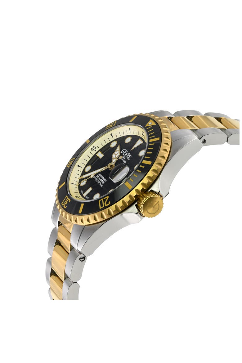 Wall Street Automatic Two-Tone Bracelet Watch, 43mm, Alternate, color, SILVER/ YELLOW GOLD