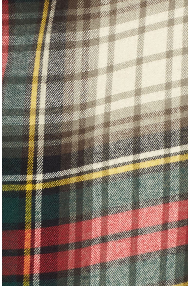 Flannel Sleep Shirt, Alternate, color, IVORY PLAID
