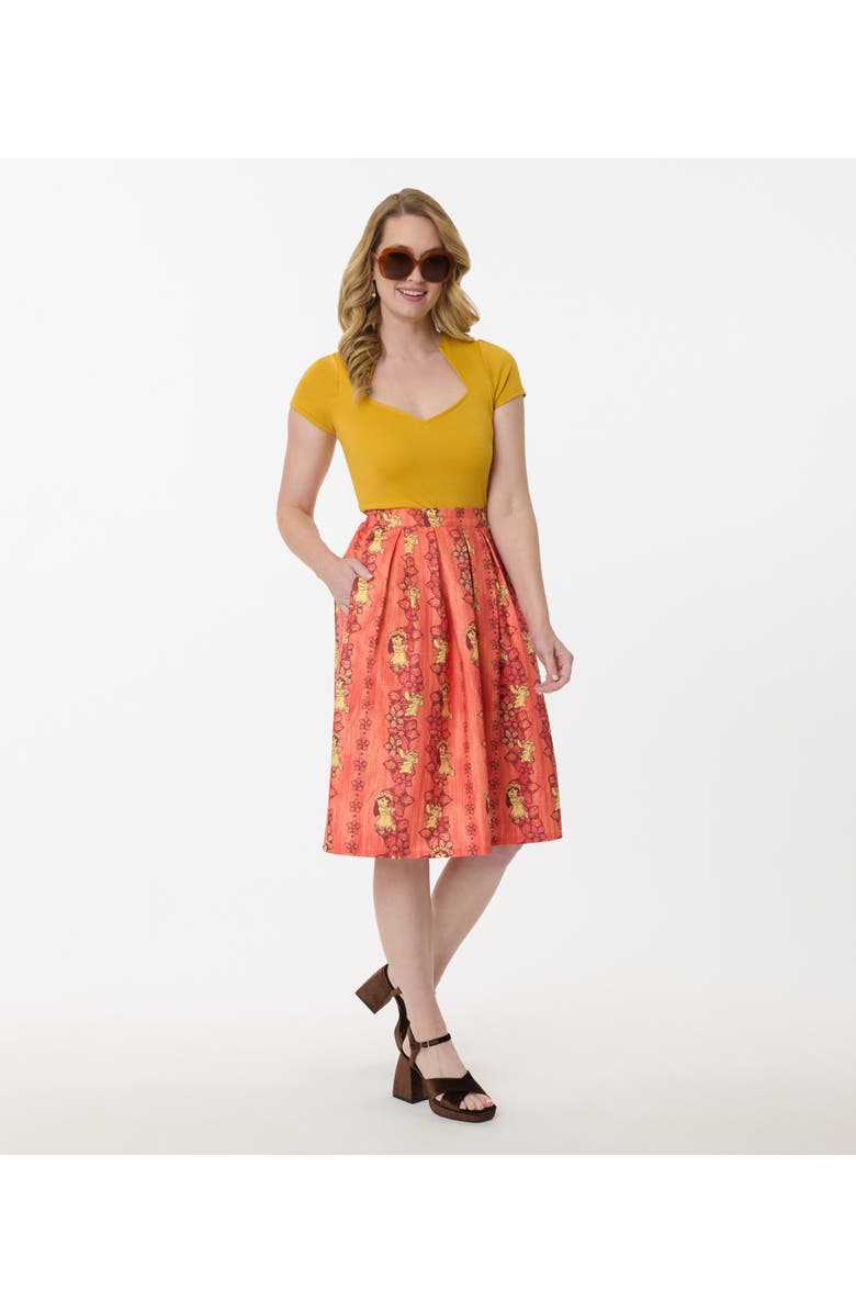Unique Vintage Jayne Swing Skirt, Alternate, color, Orange