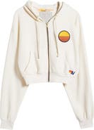 Aviator Nation Sunset Patch Crop Zip Hoodie
