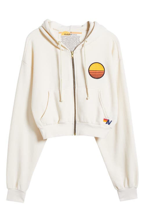 Aviator Nation Sunset Patch Crop Zip Hoodie
