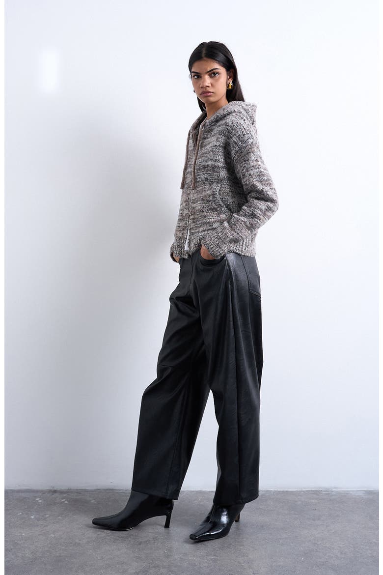 Zip Front Knit Hoodie, Alternate, color, GREY