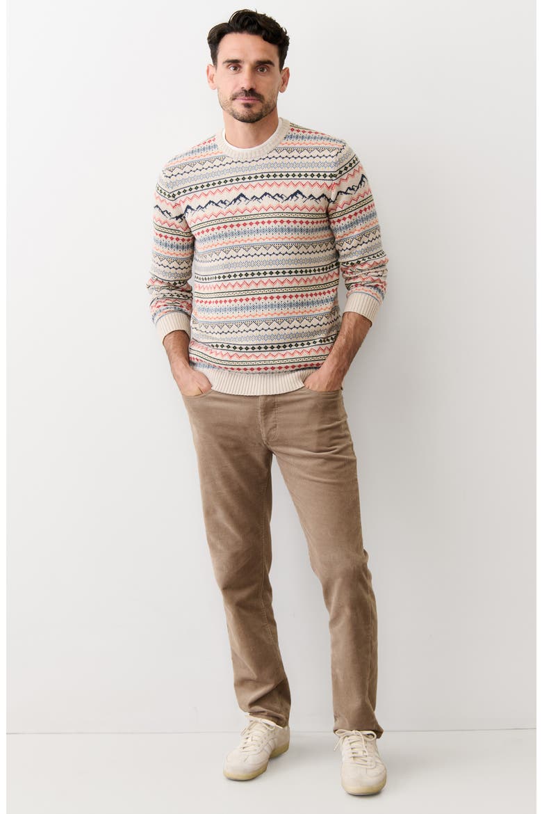 Fair Isle Organic Cotton Blend Crewneck Sweater, Alternate, color, OATMEAL MULTI
