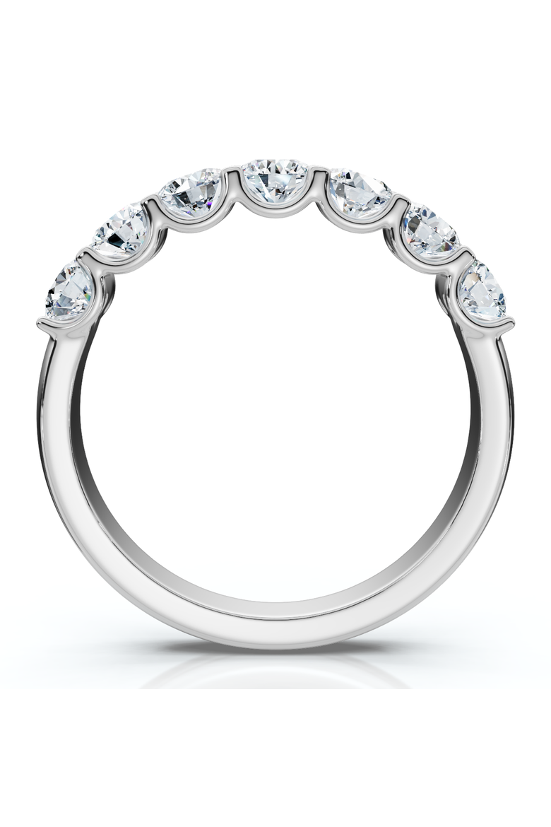 1Ct TW Diamond U Prong 7-Stone Wedding Ring 14k Gold or Platinum Lab Grown, Alternate, color, 14k White Gold