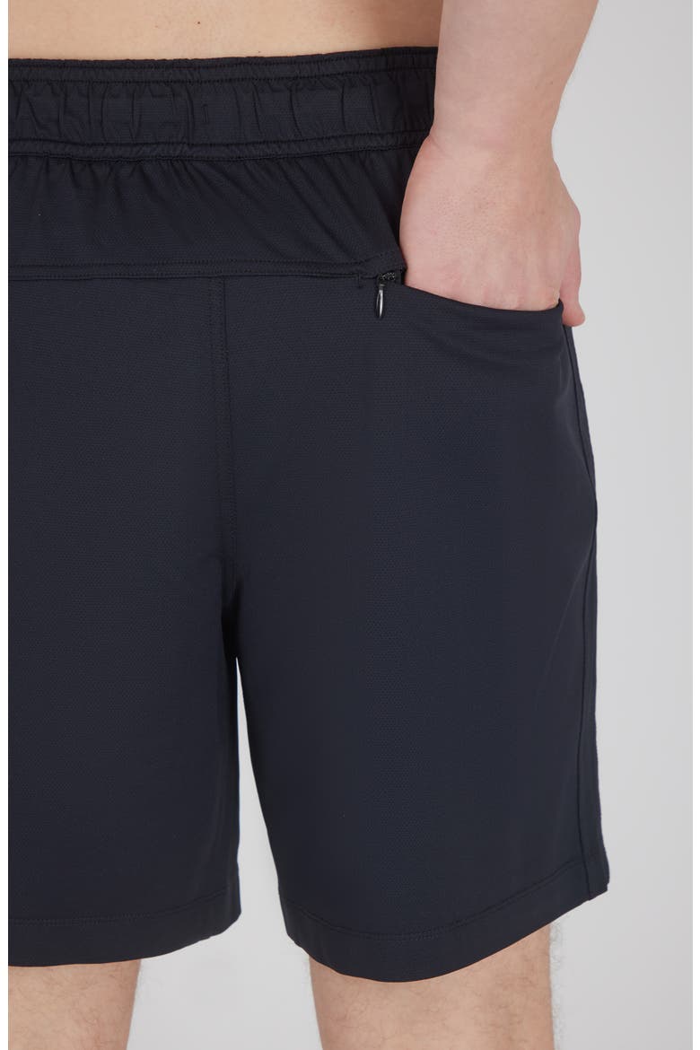 Power Piqué Stretch Knit Shorts, Alternate, color, BLACK