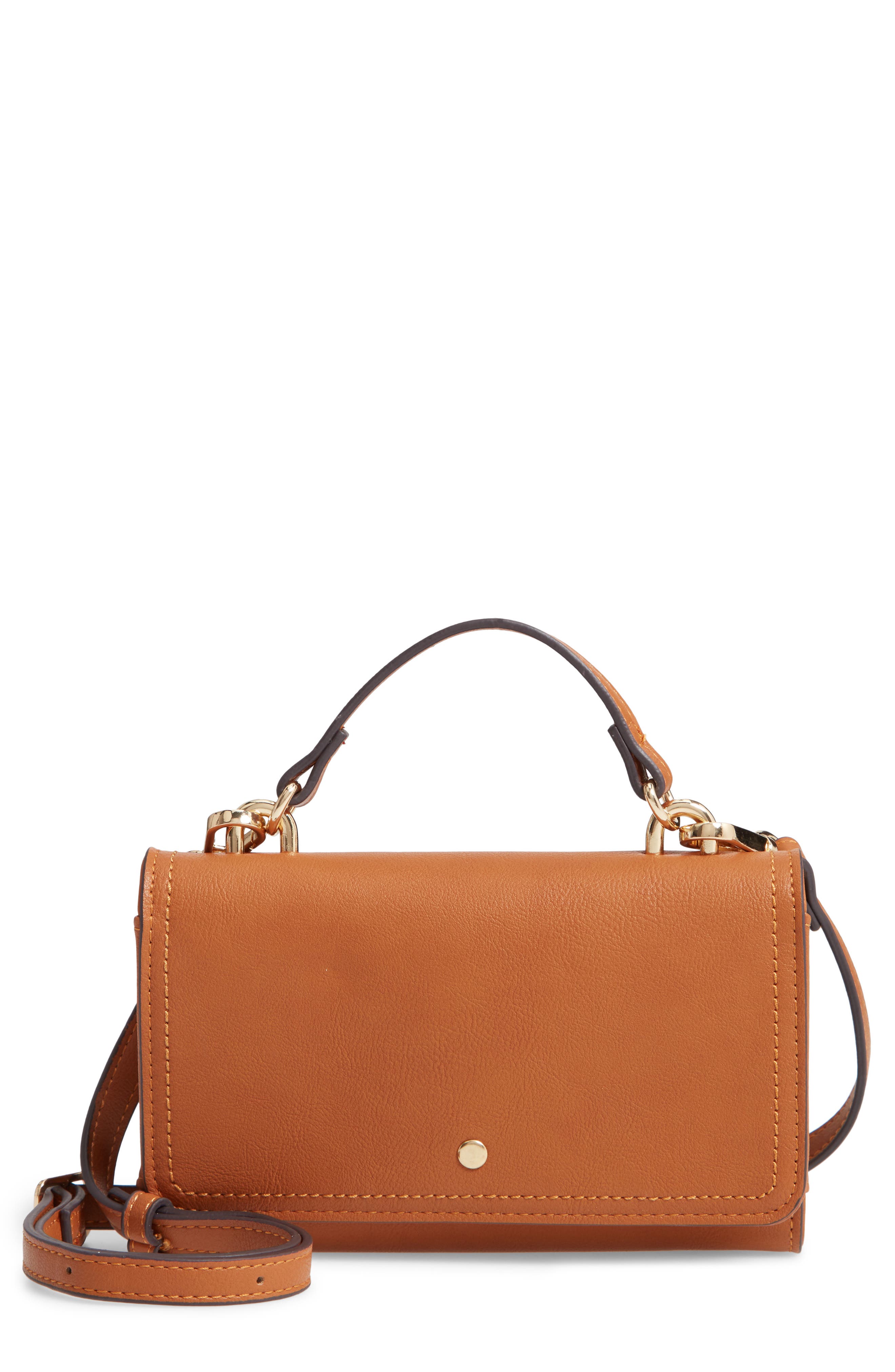 Sole Society Faux Leather Phone Wallet, Main, color, 