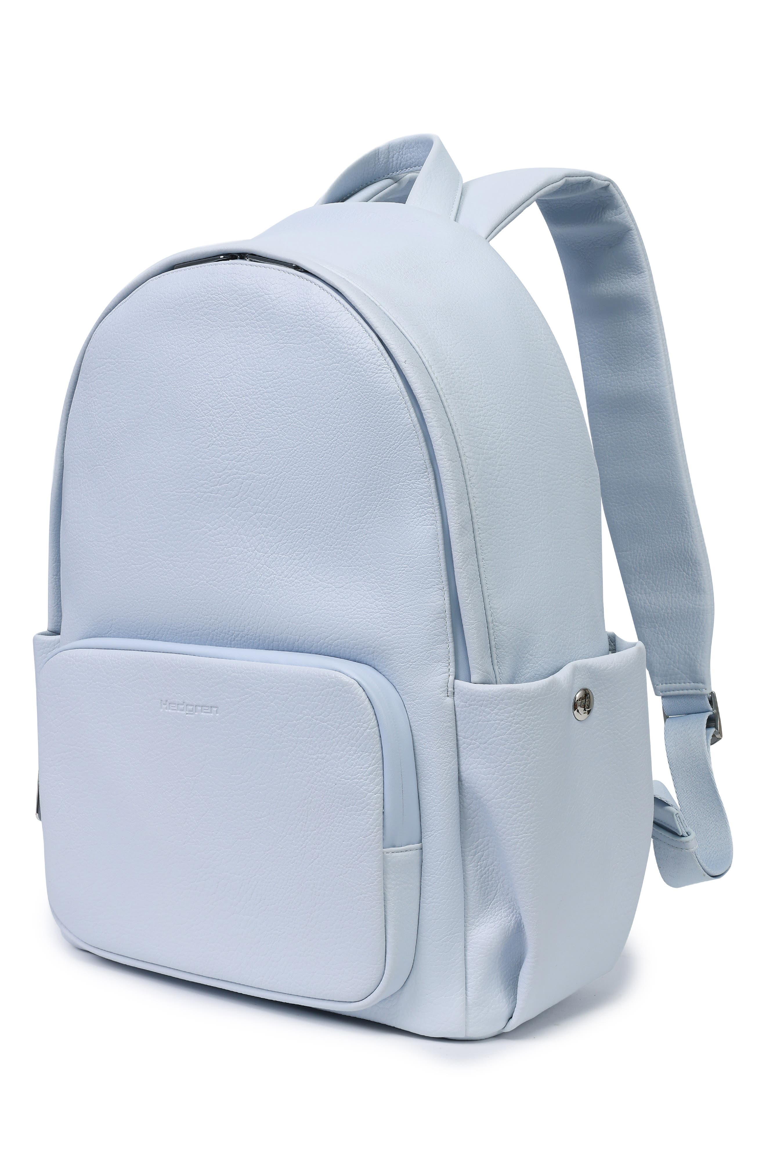 Nostos Faux Leather Adult Backpack, Alternate, color, AITHER BLUE