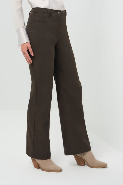 Anatomie Greyson Mid-weight Stretch Wide Leg Pant In Brown