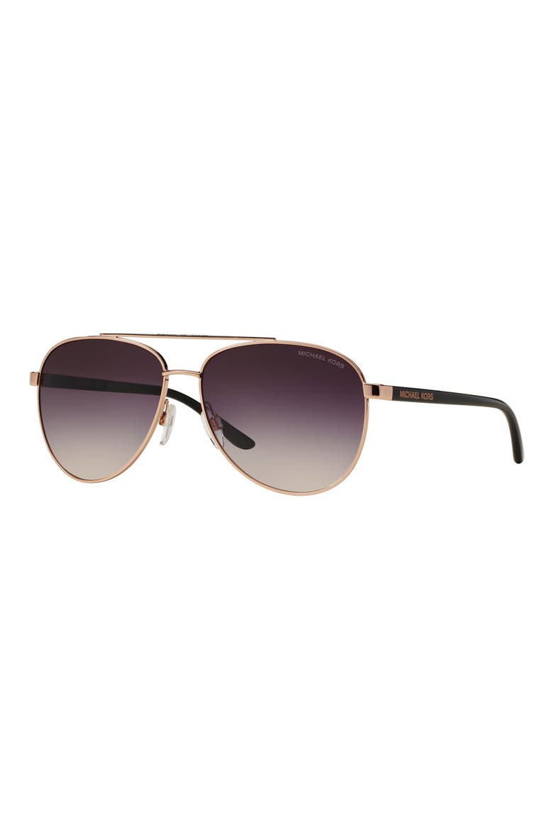59mm Aviator Sunglasses, Alternate, color, ROSE GOLD/ VIOLET GRADIENT