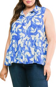 FLYING TOMATO Button Front Sleeveless Top