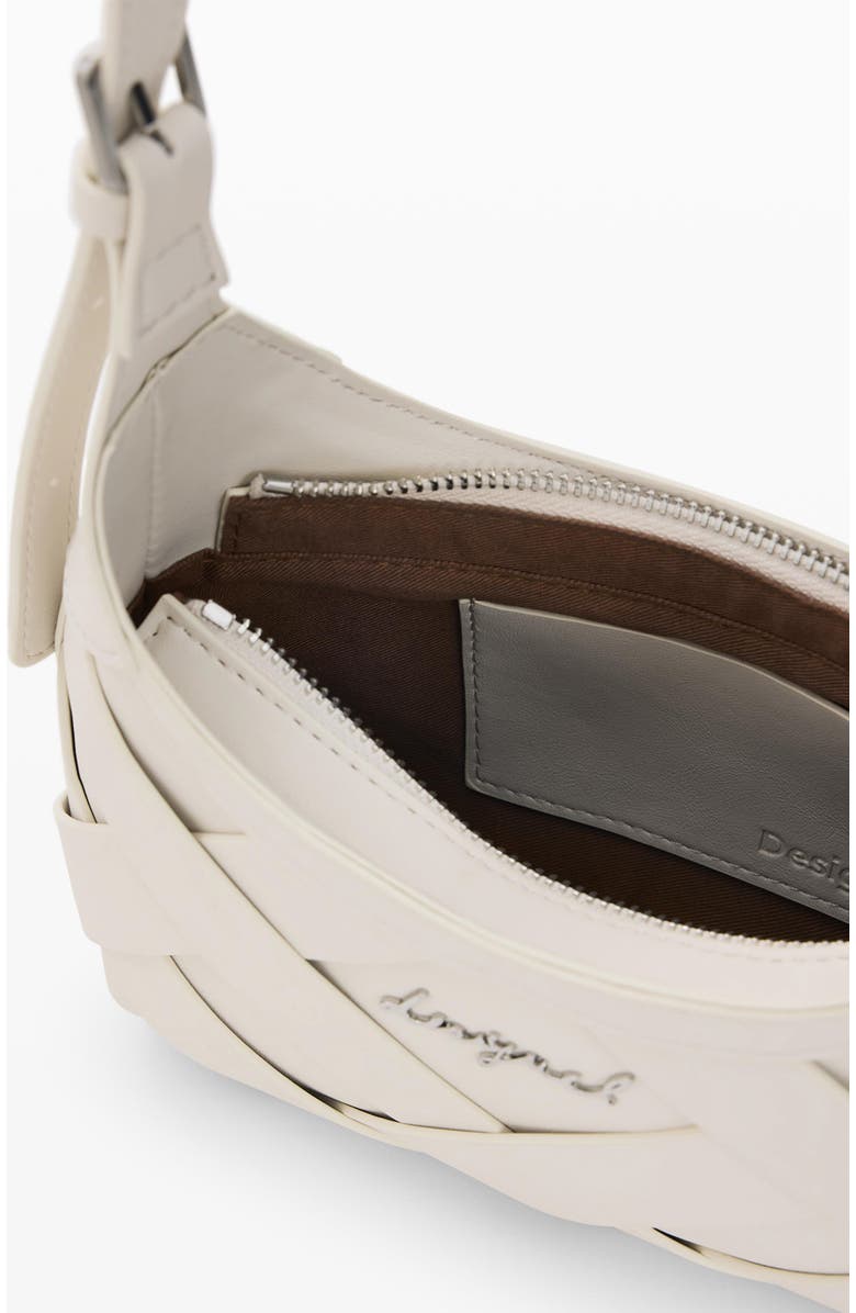 Desigual Faux Leather Shoulder Bag, Alternate, color, Off White