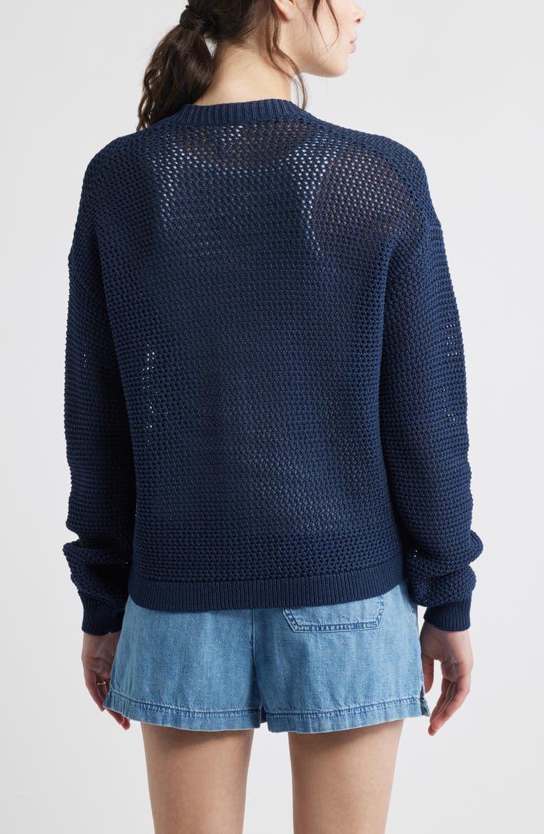 Caslon<sup>®</sup> Open Stitch Cotton Cardigan, Alternate, color, Navy Blazer