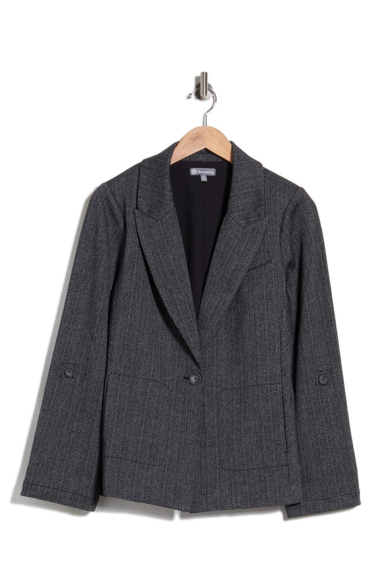 Roll Tab Blazer, Alternate, color, STEEL GREY/ SILVER