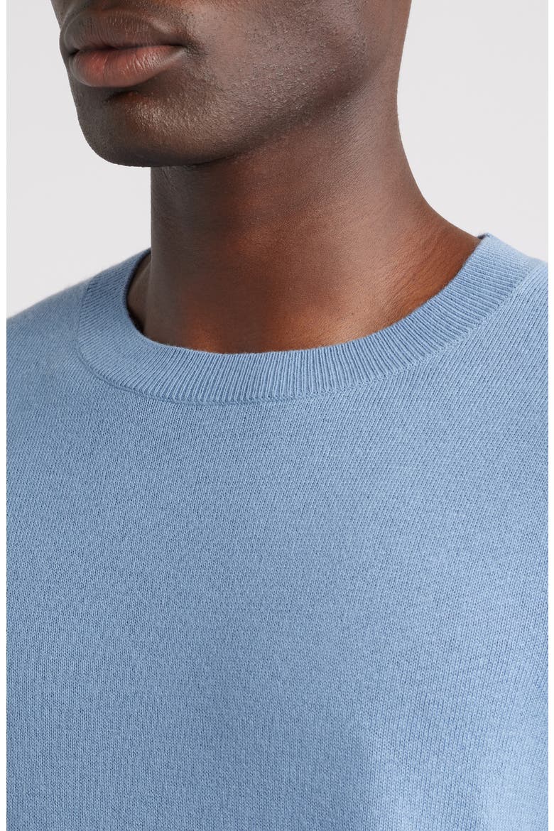 Crewneck Cotton & Cashmere Sweater, Alternate, color, BLUE POND
