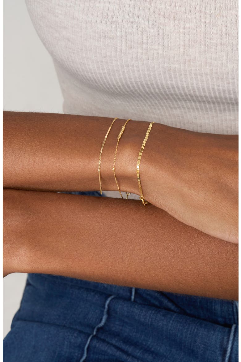 14K Gold Flat Link Chain Bracelet (Nordstrom Exclusive), Alternate, color, 14KY