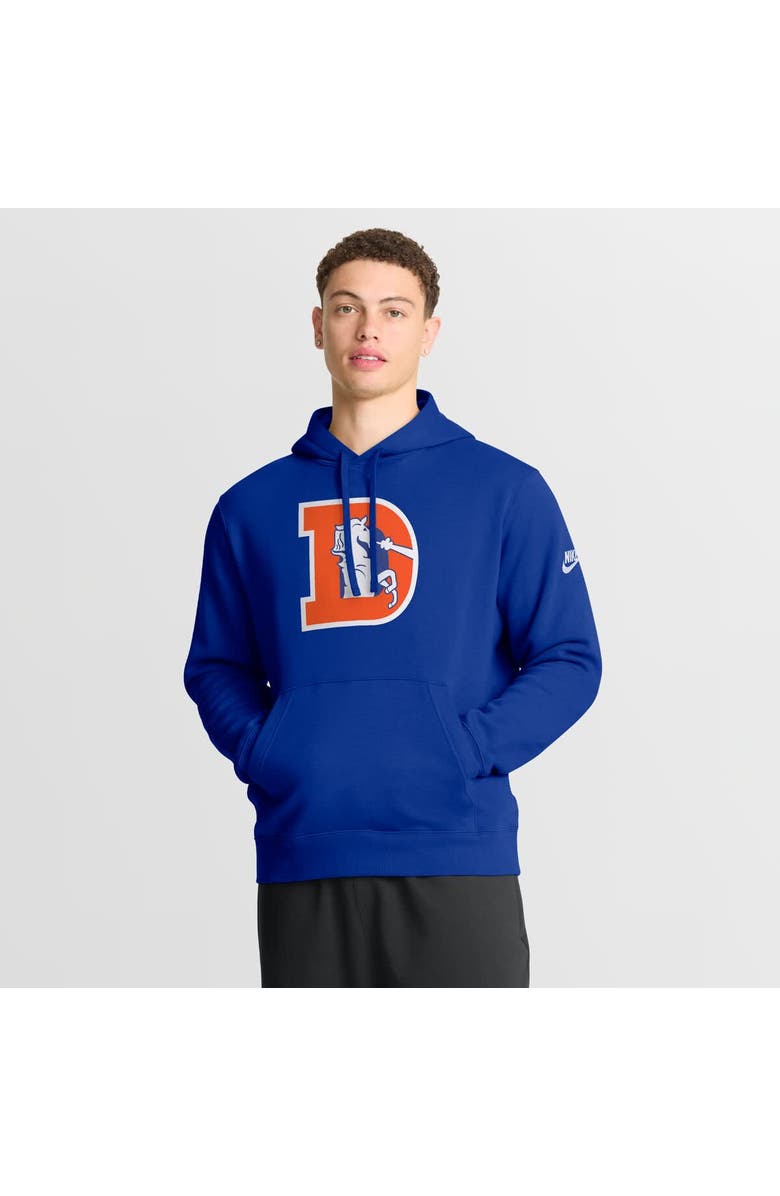 Nike Men's Nike Royal Denver Broncos Club Fleece Pullover Hoodie, Main, color, 