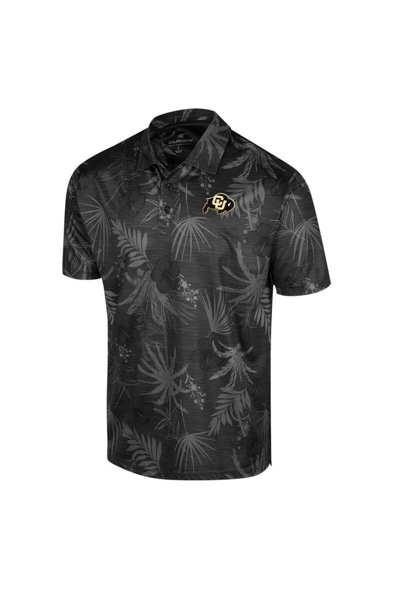 Men's Colosseum Black Colorado Buffaloes Big & Tall Palms Polo, Alternate, color, Black