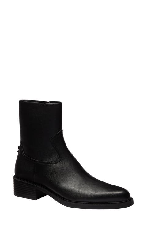 Pointed Toe Leather Bootie
