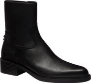 COACH Pointed Toe Leather Bootie
