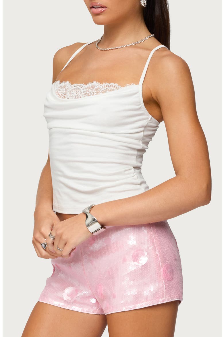 Bobbie Layered Cowl Neck Camisole, Alternate, color, WHITE