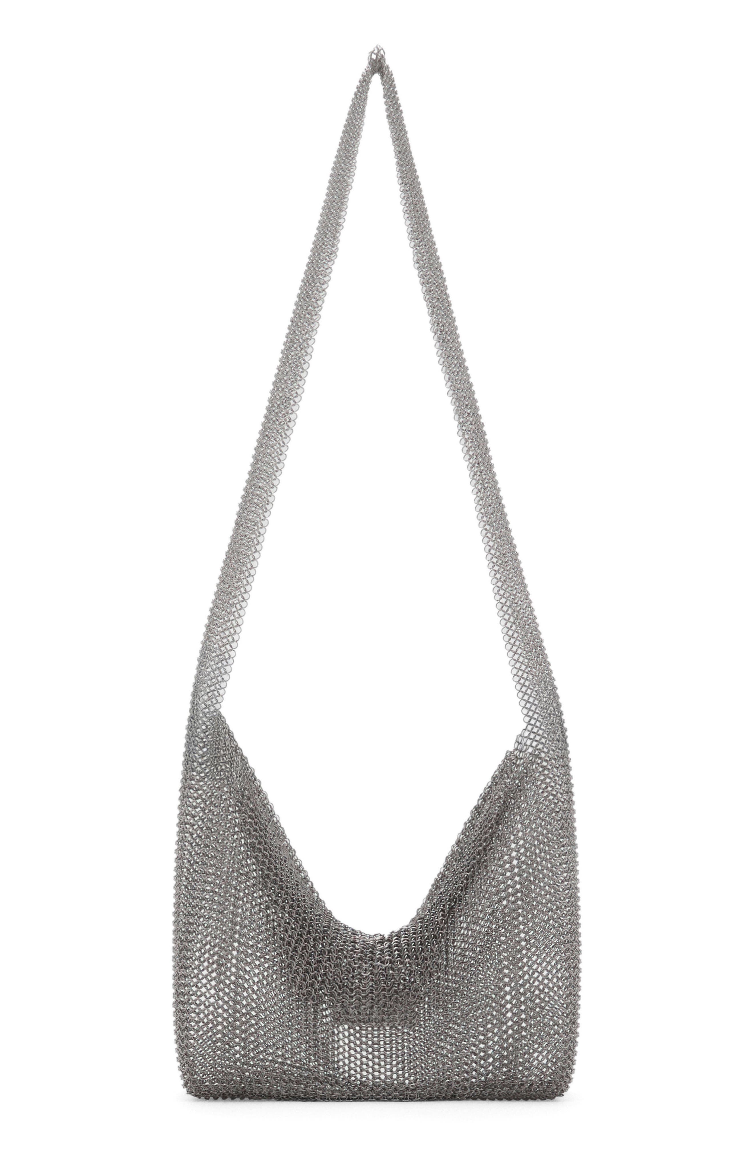 MANGO x Supriya Lele Mesh Shoulder Bag, Main, color, Silver