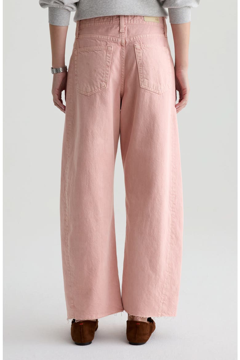 Hattie Raw Hem High Waist Crop Barrel Jeans, Alternate, color, SULFUR SPARKLING ROSE