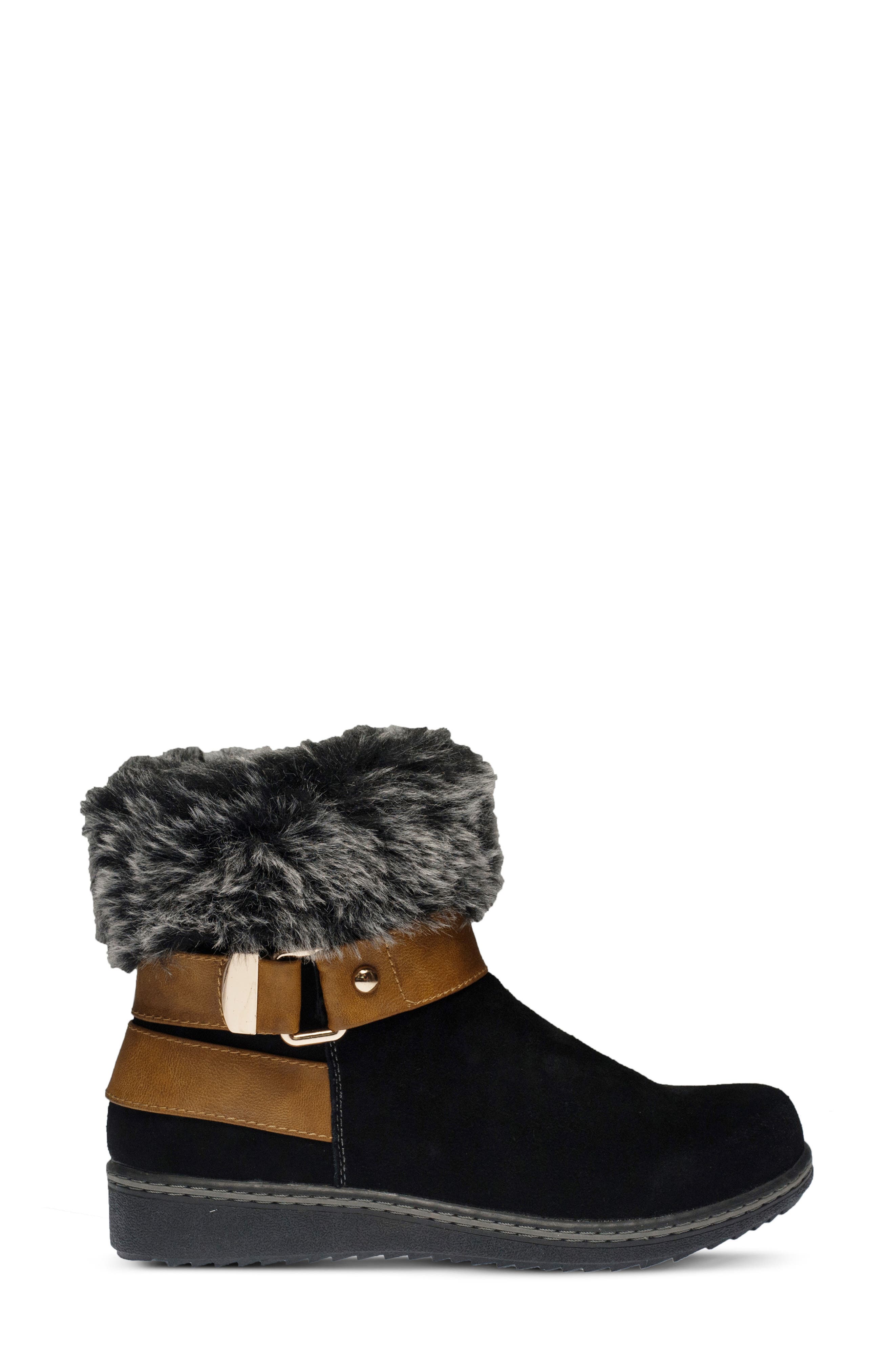 Spring Step Water Resistant Faux Fur Bootie, Alternate, color, 