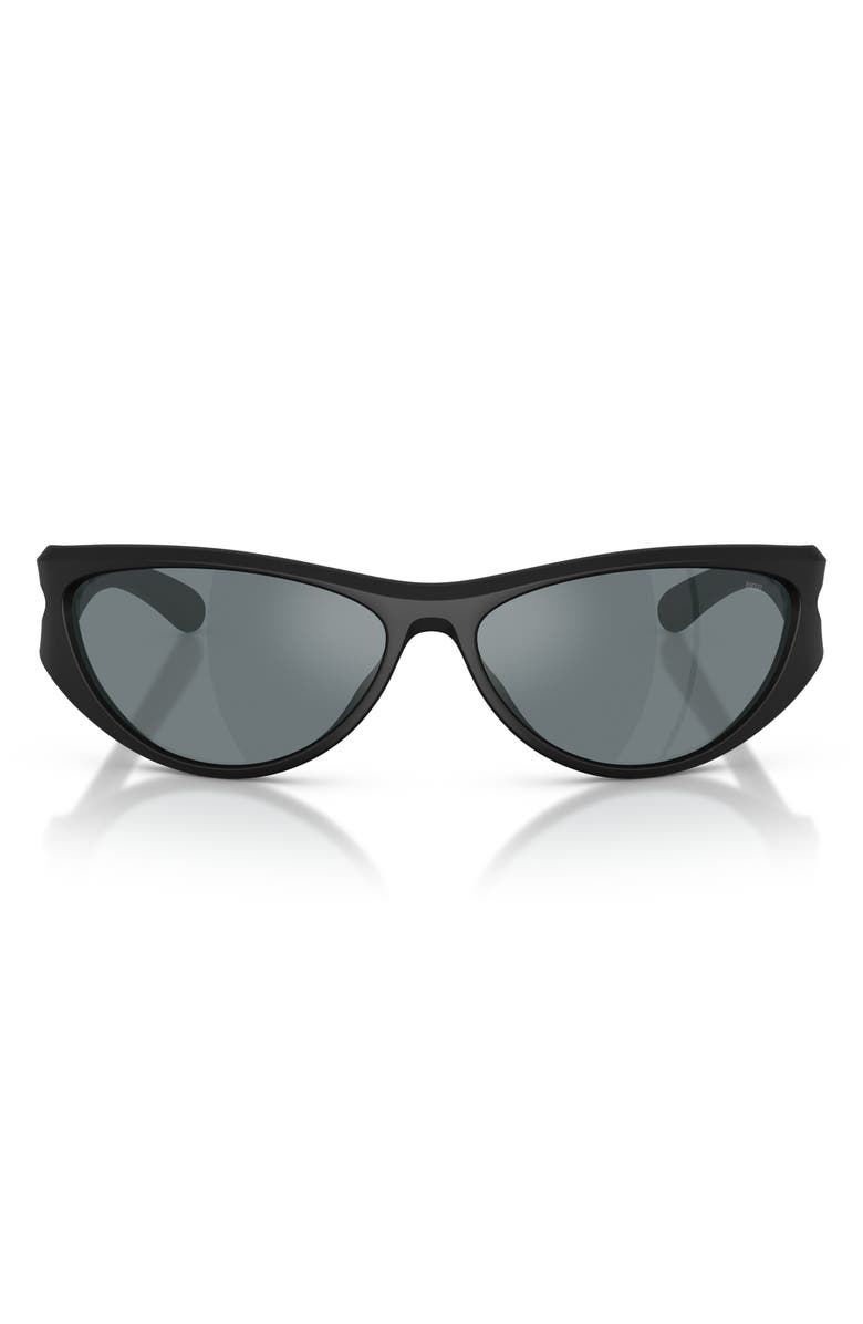 DIESEL<sup>®</sup> 63mm Oversize Cat Eye Sunglasses, Main, color, Matte Black/ Black Mirror