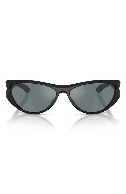 Diesel ® 63mm Oversize Cat Eye Sunglasses In Matte Black/black Mirror
