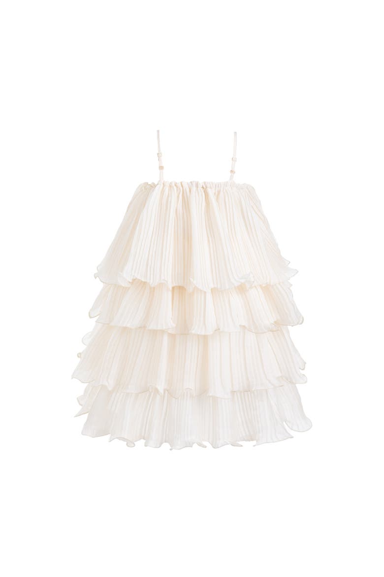 Twilight Tiered Sparkle Dress, Main, color, Ivory