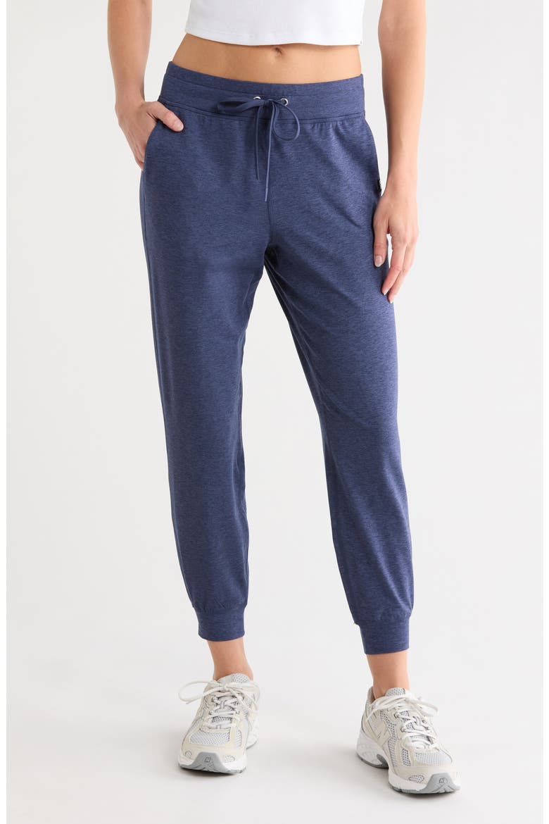 Space Dye High Waist Slim Fit Pants, Main, color, PEACOAT SP