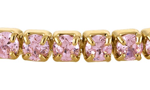 Fzn Kids' Pink Cubic Zirconia Tennis Bracelet In Yellow