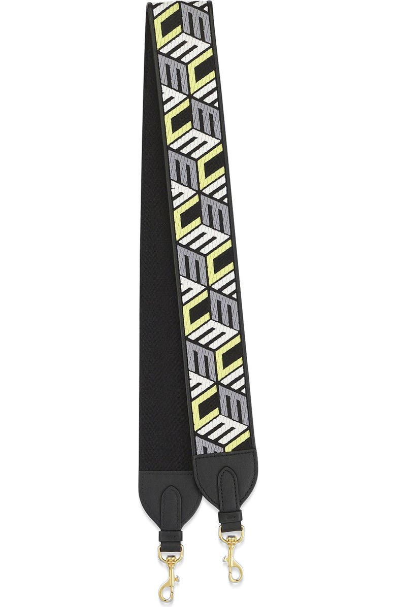 MCM Aren Shoulder Strap in Cubic Monogram Webbing, Main, color,